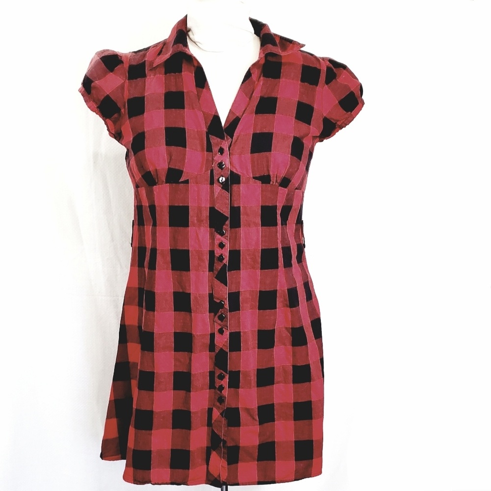 She's Cool vintage 90's skater dress red plaid